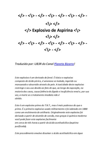 Explosivo de Aspirina