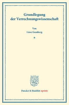 Grundlegung der Verrechnungswissenschaft