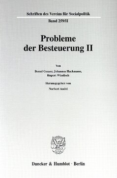 Probleme der Besteuerung II