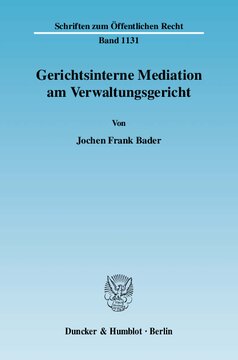 Gerichtsinterne Mediation am Verwaltungsgericht