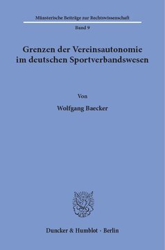 Grenzen der Vereinsautonomie im deutschen Sportverbandswesen