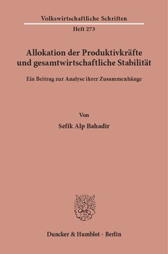 Allokation der Produktivkräfte und gesamtwirtschaftliche Stabilität: Ein Beitrag zur Analyse ihrer Zusammenhänge