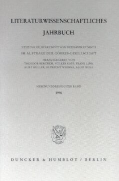 Literaturwissenschaftliches Jahrbuch: 37. Band (1996)