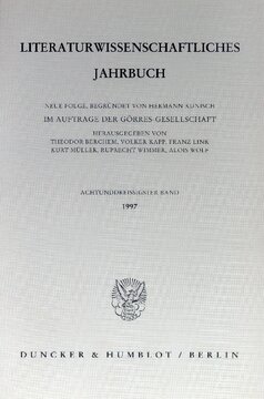 Literaturwissenschaftliches Jahrbuch: 38. Band (1997)