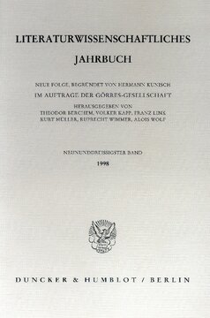 Literaturwissenschaftliches Jahrbuch: 39. Band (1998)