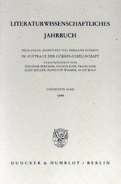 Literaturwissenschaftliches Jahrbuch: 40. Band (1999)