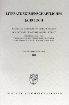 Literaturwissenschaftliches Jahrbuch: 41. Band (2000)