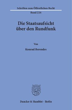 Die Staatsaufsicht über den Rundfunk