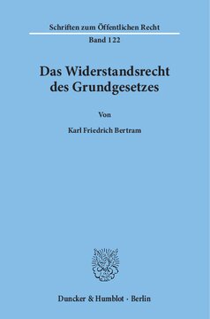 Das Widerstandsrecht des Grundgesetzes