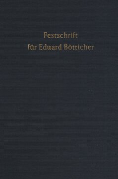 Festschrift für Eduard Bötticher zum 70. Geburtstag