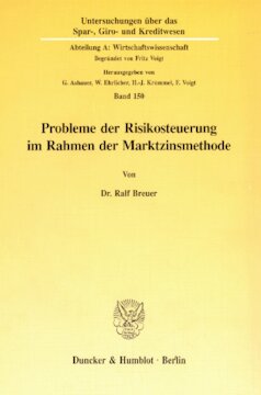 Probleme der Risikosteuerung im Rahmen der Marktzinsmethode