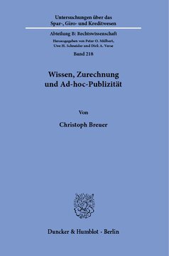 Wissen, Zurechnung und Ad-hoc-Publizität