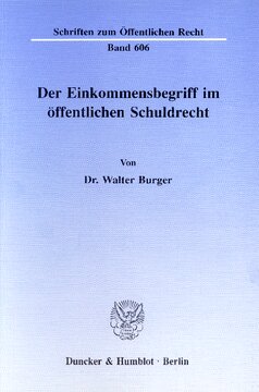 Der Einkommensbegriff im öffentlichen Schuldrecht