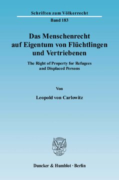 Das Menschenrecht auf Eigentum von Flüchtlingen und Vertriebenen: The Right of Property for Refugees and Displaced Persons