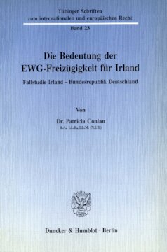 Die Bedeutung der EWG-Freizügigkeit für Irland: Fallstudie Irland – Bundesrepublik Deutschland