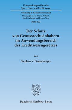 Der Schutz von Genussrechtsinhabern im Anwendungsbereich des Kreditwesengesetzes