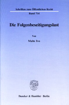 Die Folgenbeseitigungslast