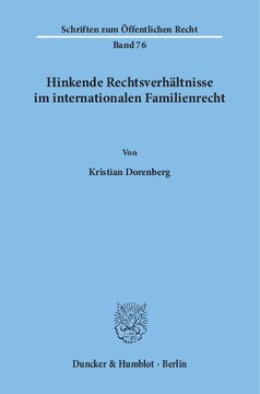 Hinkende Rechtsverhältnisse im internationalen Familienrecht