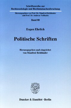 Politische Schriften: Hrsg. und eingeleitet von Manfred Rehbinder