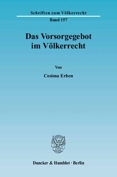 Das Vorsorgegebot im Völkerrecht