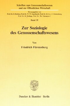 Zur Soziologie des Genossenschaftswesens