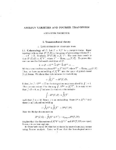 Abelian varieties and the Fourier transform