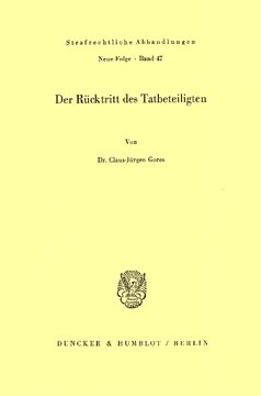 Der Rücktritt des Tatbeteiligten