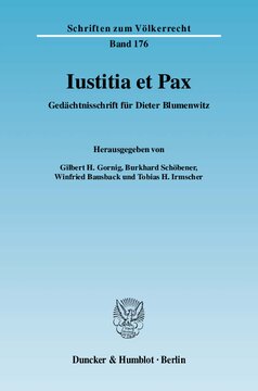 Iustitia et Pax: Gedächtnisschrift für Dieter Blumenwitz