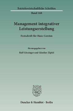 Management integrativer Leistungserstellung: Festschrift für Hans Corsten