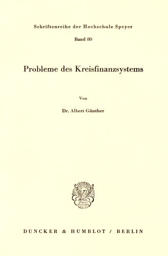 Probleme des Kreisfinanzsystems