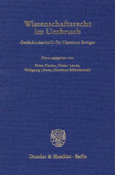 Wissenschaftsrecht im Umbruch: Gedächtnisschrift für Hartmut Krüger