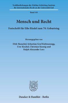 Mensch und Recht: Festschrift für Eibe Riedel zum 70. Geburtstag