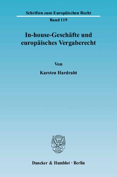 In-house-Geschäfte und europäisches Vergaberecht