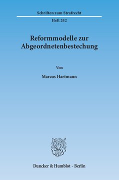 Reformmodelle zur Abgeordnetenbestechung