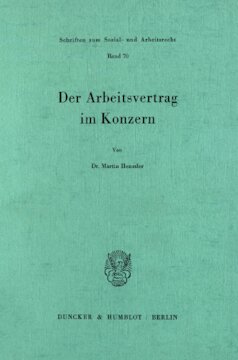 Der Arbeitsvertrag im Konzern