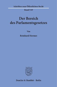 Der Bereich des Parlamentsgesetzes