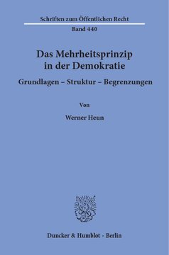 Das Mehrheitsprinzip in der Demokratie. Grundlagen - Struktur -Begrenzungen