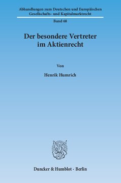 Der besondere Vertreter im Aktienrecht