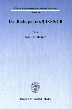 Das Rechtsgut des § 189 StGB