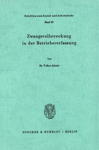 Zwangsvollstreckung in der Betriebsverfassung