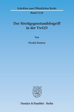 Der Streitgegenstandsbegriff in der VwGO