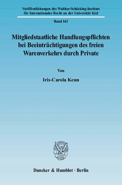 Mitgliedstaatliche Handlungspflichten bei Beeinträchtigungen des freien Warenverkehrs durch Private