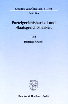 Parteigerichtsbarkeit und Staatsgerichtsbarkeit