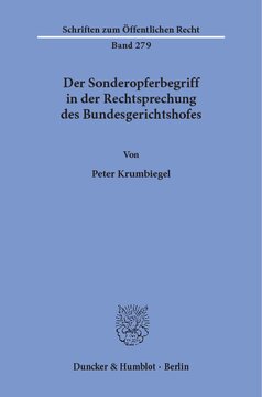 Der Sonderopferbegriff in der Rechtsprechung des Bundesgerichtshofes