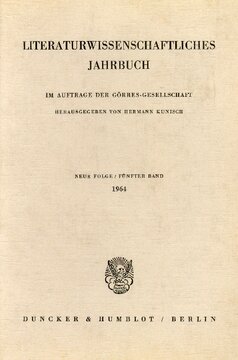 Literaturwissenschaftliches Jahrbuch: 5. Band (1964)