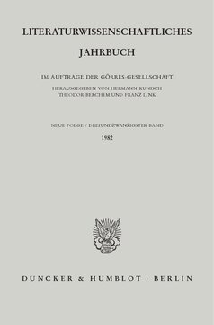 Literaturwissenschaftliches Jahrbuch: 23. Band (1982)