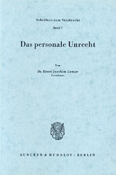 Das personale Unrecht