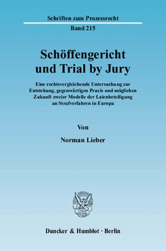 Schöffengericht und Trial by Jury: Eine rechtsvergleichende Untersuchung zur Entstehung, gegenwärtigen Praxis und möglichen Zukunft zweier Modelle der Laienbeteiligung an Strafverfahren in Europa