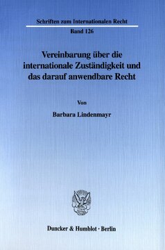 Vereinbarung über die internationale Zuständigkeit und das darauf anwendbare Recht