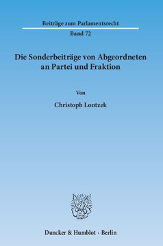 Die Sonderbeiträge von Abgeordneten an Partei und Fraktion